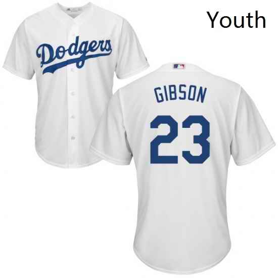 Youth Majestic Los Angeles Dodgers 23 Kirk Gibson Replica White Home Cool Base MLB Jersey